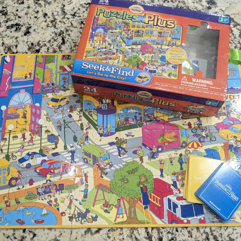Cranium Puzzles Plus Seek & Find Let's Go to the City puzzle game 24 pieces kids